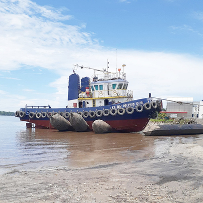 ถุงลมนิรภัยทางทะเลสำหรับเรือบรรทุกเรือเปิดตัวอู่ต่อเรือแห้ง