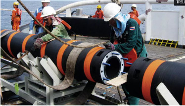 BV Class Certified FPSO Tail Floating Hose สำหรับการบรรทุกน้ำมันดิบนอกชายฝั่งไปยังเรือบรรทุกน้ำมัน