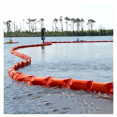 สีส้ม Floating PVC Containment Boom สําหรับการรั่วไหลของสนามน้ํา
